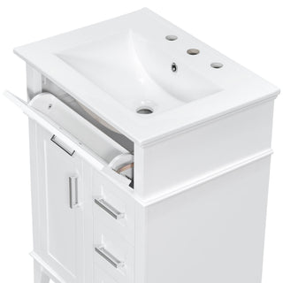 Modern Bathroom Vanity With Sink, Flip Drawer & 3 Drawers, Soft Close Hinges, Adjustable Shelf