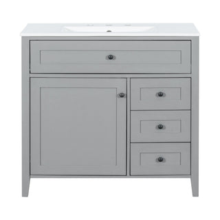 Bathroom Vanity With Sink, Cabinet With 3 Drawers And Adjustable Shelf