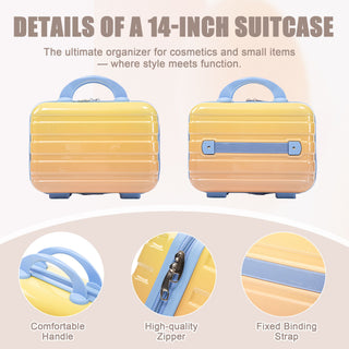 Luggage Set 14" / 20" With Combination Lock And Cosmetic Case