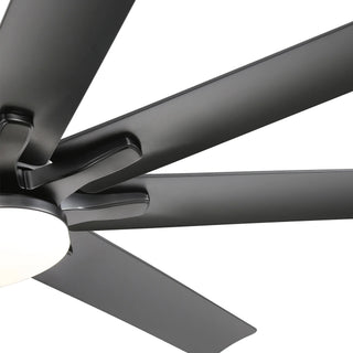 Ceiling Fan With Dimmable LED Light, 8 Blades, Smart Remote Control, Reversible DC Motor For Home Office And Living Spaces - Matte Black