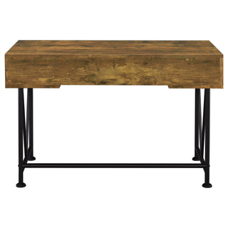Avon - 2 Piece Computer Desk And Bookcase With 3 Drawers - Rustic Brown