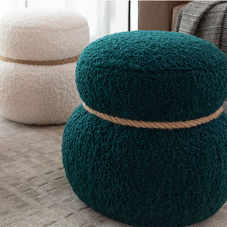 Snowman Stool With Cushion And Solid Wood Frame