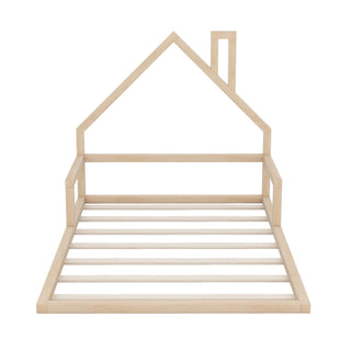 Elegant Floor Bed With House Shaped Headboard