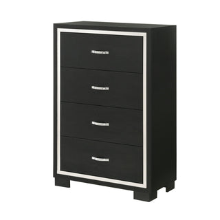 4 Drawer Bedroom Chest With Handles Furniture - Black