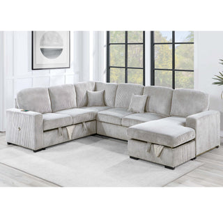 Modern Design Convertible Sectional Storage Bed With USB Port