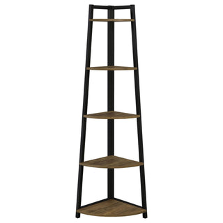 5 Tier Corner Bookcase - Brown