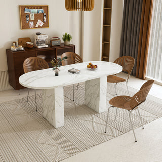 Modern Farmhouse Oval Dining Table With Slim Base
