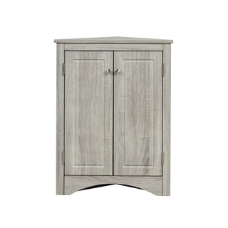 Triangle Bathroom Storage Cabinet With Adjustable Shelves, Freestanding Floor Cabinet - Oak