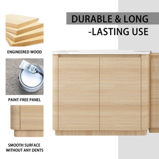 Soft Close Door Freestanding Bathroom Vanity With Sink, 1 Small Storage Cabinet