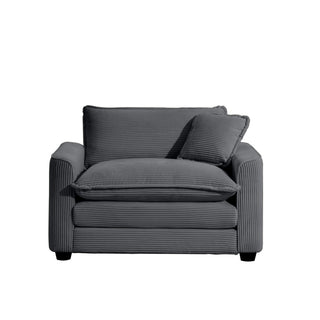 Modern Classic Fabric Single Chair Deep Seat Sofa With Pillow
