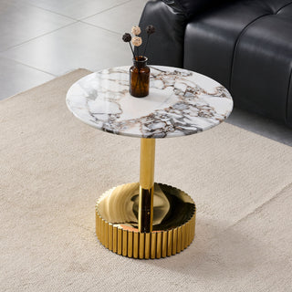 End Table For Living Rooms - Gold / White