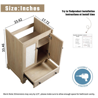 Bathroom Vanity With Basin, 1 Drawer Free Standing Storage - Brown