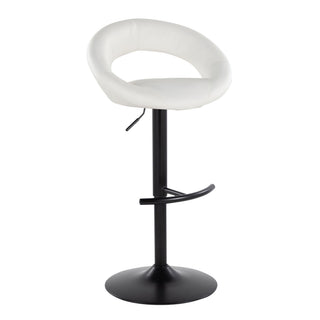 Posh - Contemporary Adjustable Barstool With Swivel & Rounded T Footrest (Set of 2)