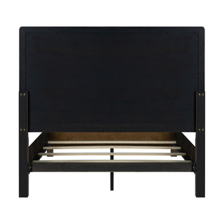 Panel Bed Frame With Unique Headboard And Included Slats