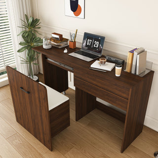 Folding Desk With Mirror And Storage Stol For Bedroom