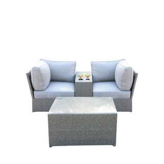 Comfortable Modern Patio Rattan Sectional Set With Cushions