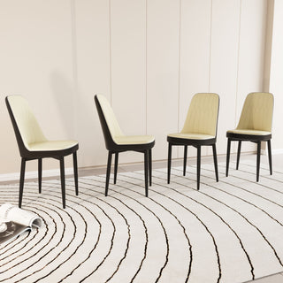Modern Dining Chair With Cushions And Metal Legs