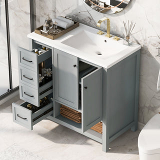 Modern Bathroom Vanity With Sink Top, 2 Doors And 2 Drawers