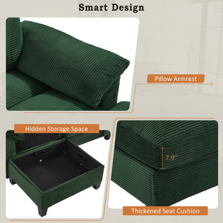 Modern U - Shaped Sectional Sofa With Storage Ottomans, USB Ports, And Cup Holders