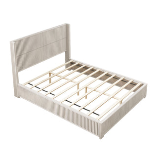 Platform Bed Frame With Headboard, Floor Standing Design