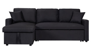 Paisley - Fabric Reversible Sleeper Sectional Sofa With Storage Chaise