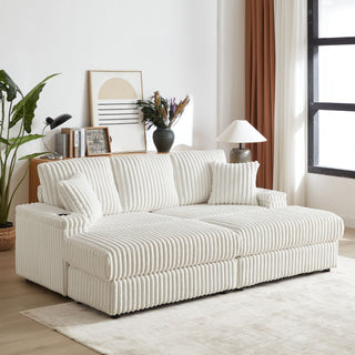 3 Seater Sofa With 2 Ottomans For Living Room