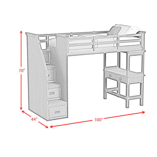 Hampton Kids - Loft With Staircase And Desk With Speaker