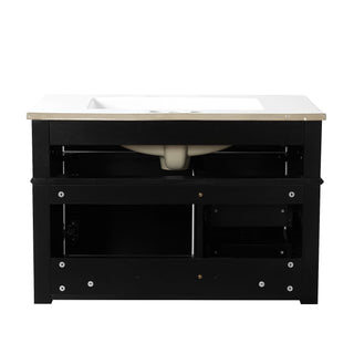 Wall Mounted Bathroom Vanity With 2 Drawers, 1 Tip Out Drawer, 3 Holes Sink