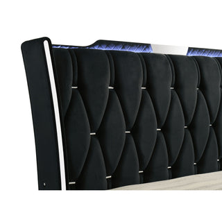 Bedroom Set With LED Lighting And Charging Nightstand