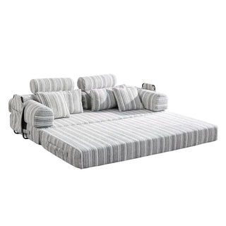 Convertible Sleeper Sofa Bed With High Density Compressed Sponge, Upholstered Couch For Living Room