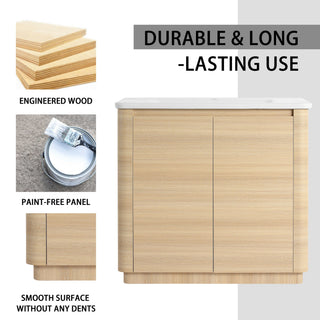 Freestanding Bathroom Vanity With Sink & 2 Soft Close Doors