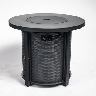 Propane Round 40000Btu Fire Pit Table - Black
