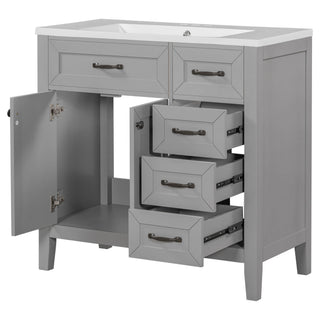 Modern Bathroom Vanity With Sink, Freestanding With Drawers And Doors