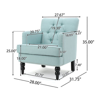 Harrison - Tufted Club Chair With Button Tufted Back And Birch Wood Legs