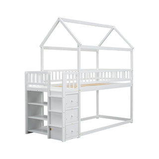 Bunk Bed With Shelves And Drawers, Storage Focused Design