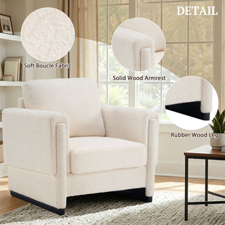 Upholstered Accent Armchair With Square Arm