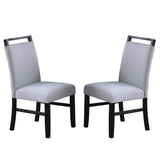 Dining Chairs With Handle Upper Backrest (Set of 2) - Charcoal