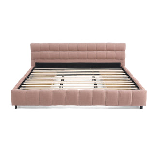 Modern Platform Bed Frame With Thick Fabric