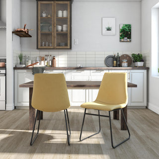 Elegant Upholstered Molded Chair (Set of 2) - Light Brown