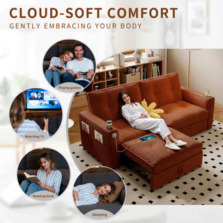 2 In 1 Convertible Sofa Bed For Living Rooms