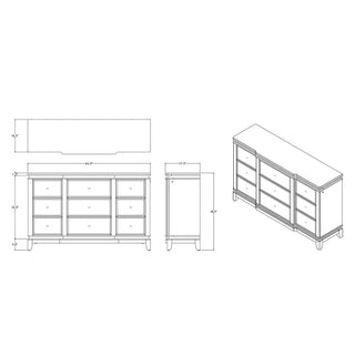 Adalid - 5 Pieces Bedroom Set With LED Lights And Glittered Detailing