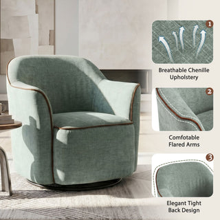 360° Swivel Accent Chair With Flared Arms