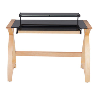 Bentley - Mid-Century Modern Office Desk - Natural / Black