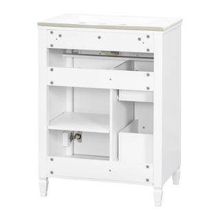 Freestanding Bathroom Vanity With Sink, Soft Close Door, Tip Out Drawer