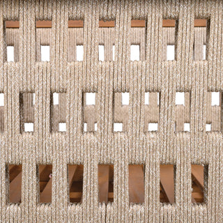 Outdoor Club Chair & Rope Arm And Cushions - Beige / Teak