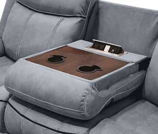 Zubaida - Two Tone Recliner Sofa With USB Port Drop Down Table