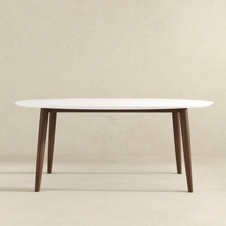 Ada - Oval Dining Table And 4 Side Chairs - White