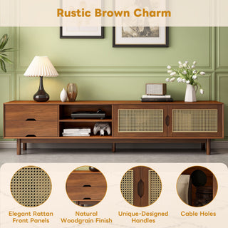 TV Stand For TVs Up To 85", Media Console With 2 Drawers - Walnut