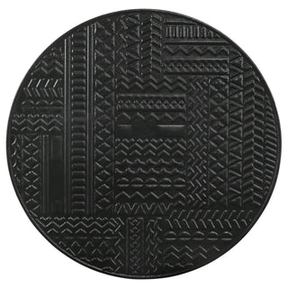 2 Piece Nesting Table With Embossed Tops And Base - Black