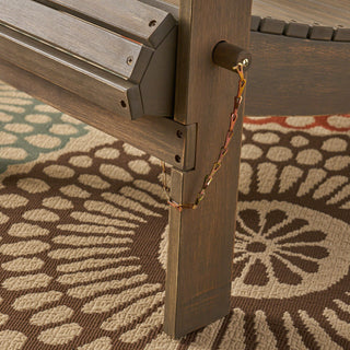 Outdoor Foldable Adirondack Chair With Hand Crafted Details - Gray